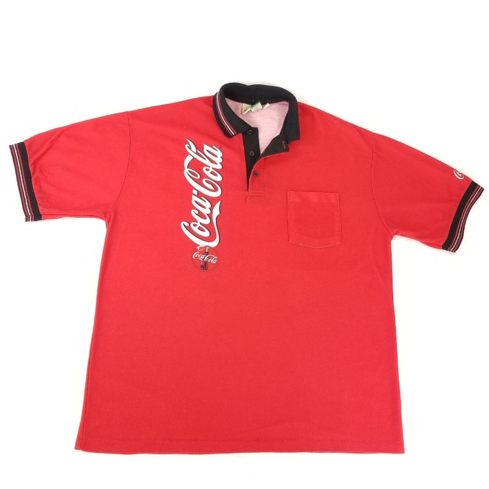 Vintage 1980s Coca Cola WearGuard Polo Shirt Sz XL